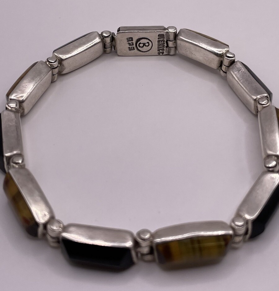 ブレスレット シルバー925 Mexico TF-13 TCH-13 Mexico 925 Sterling Silver Inlaid Onyx Malachite