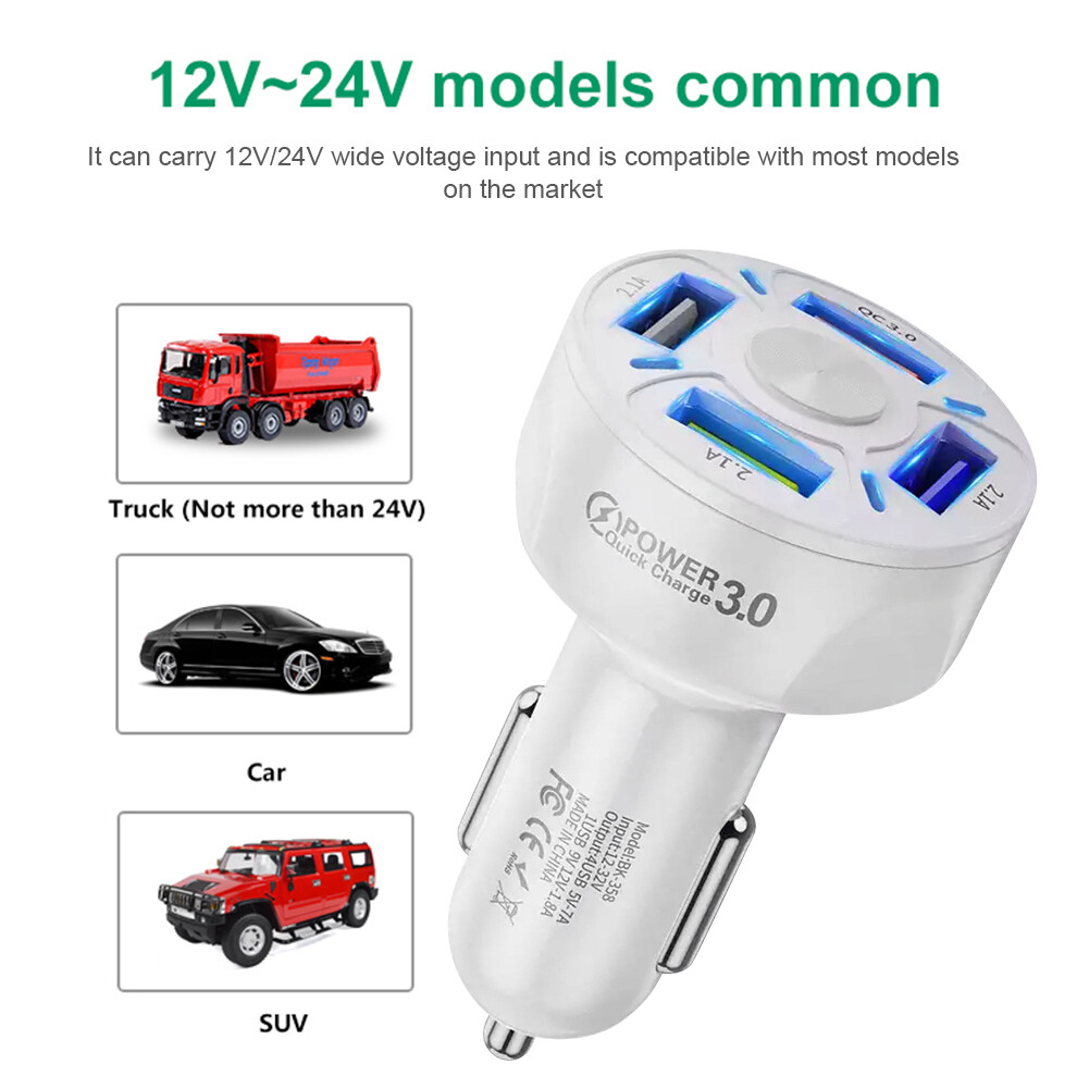 35W Car Charger QC 3.0 Car Charger Adapter Cell Phone Accessories