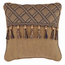 Croscill Cordero Tasseled Corded Square Fashion Pillow 2 Pillows 16*16