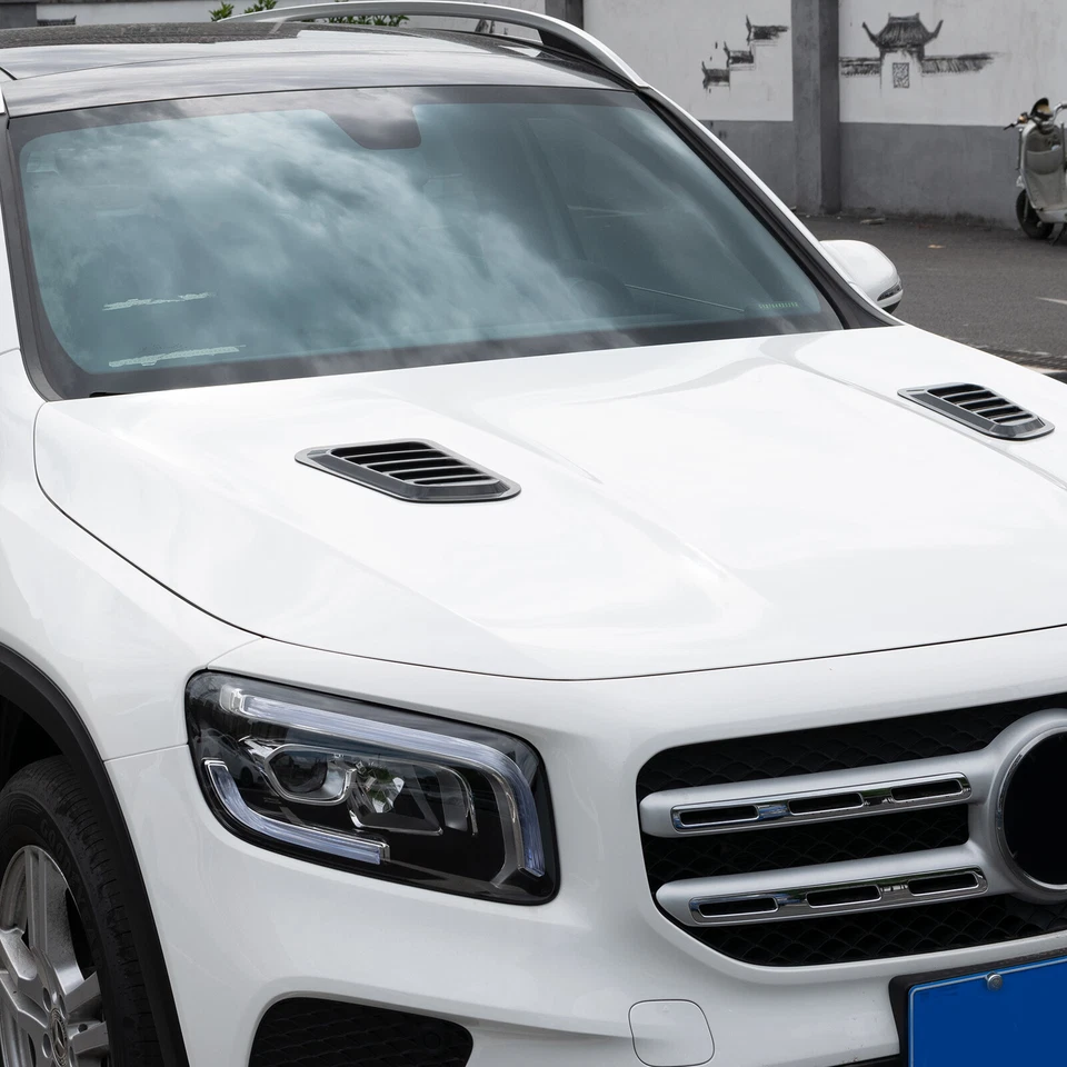 Universal Black Car Decorative Air Flow Intake Hood Scoop Vent Bonnet Cover - Image 4 of 4