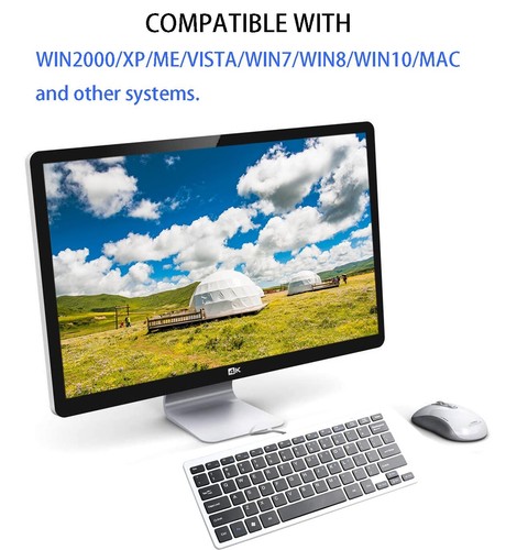 78 Black Key USB Wired Slim Mini Compact Keyboard for PC Laptop Win 7 Mac Silver - Picture 4 of 5