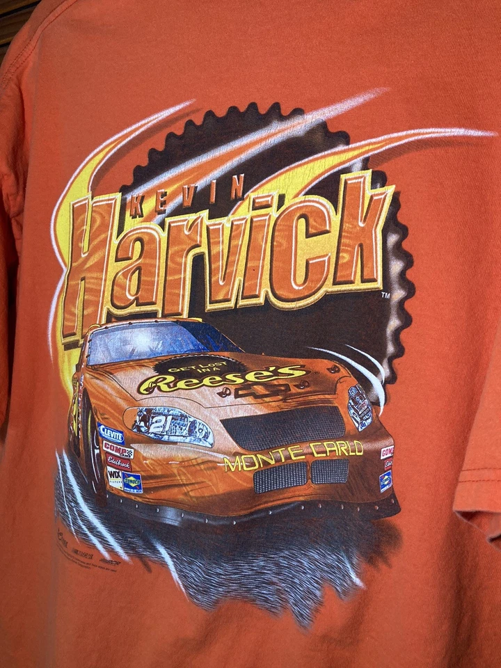 Vintage Kevin Harvick Reese’s #21 Full Print Shirt NASCAR Mens XL Busch Series - Image 2 of 4