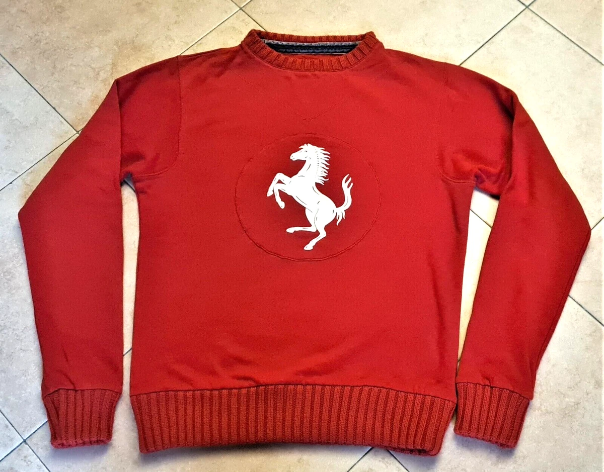 FERRARI Store red men s sweater with white horse dominion year 1947 size S M