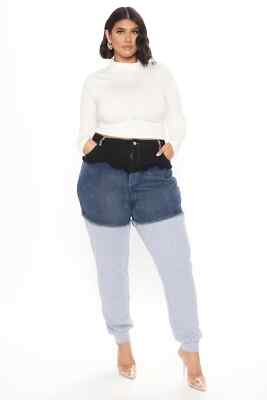 Fashion Nova Denim Sweatpant Joggers Pants