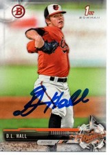 D.L. Hall Baltimore Orioles 2017 Bowman Rookie Signed Card