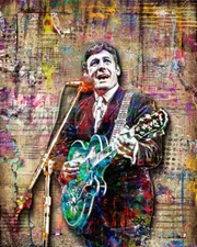 Carl Perkins 8x10in Poster Carl Perkins Guitar Songwriter Art Poster Free Ship