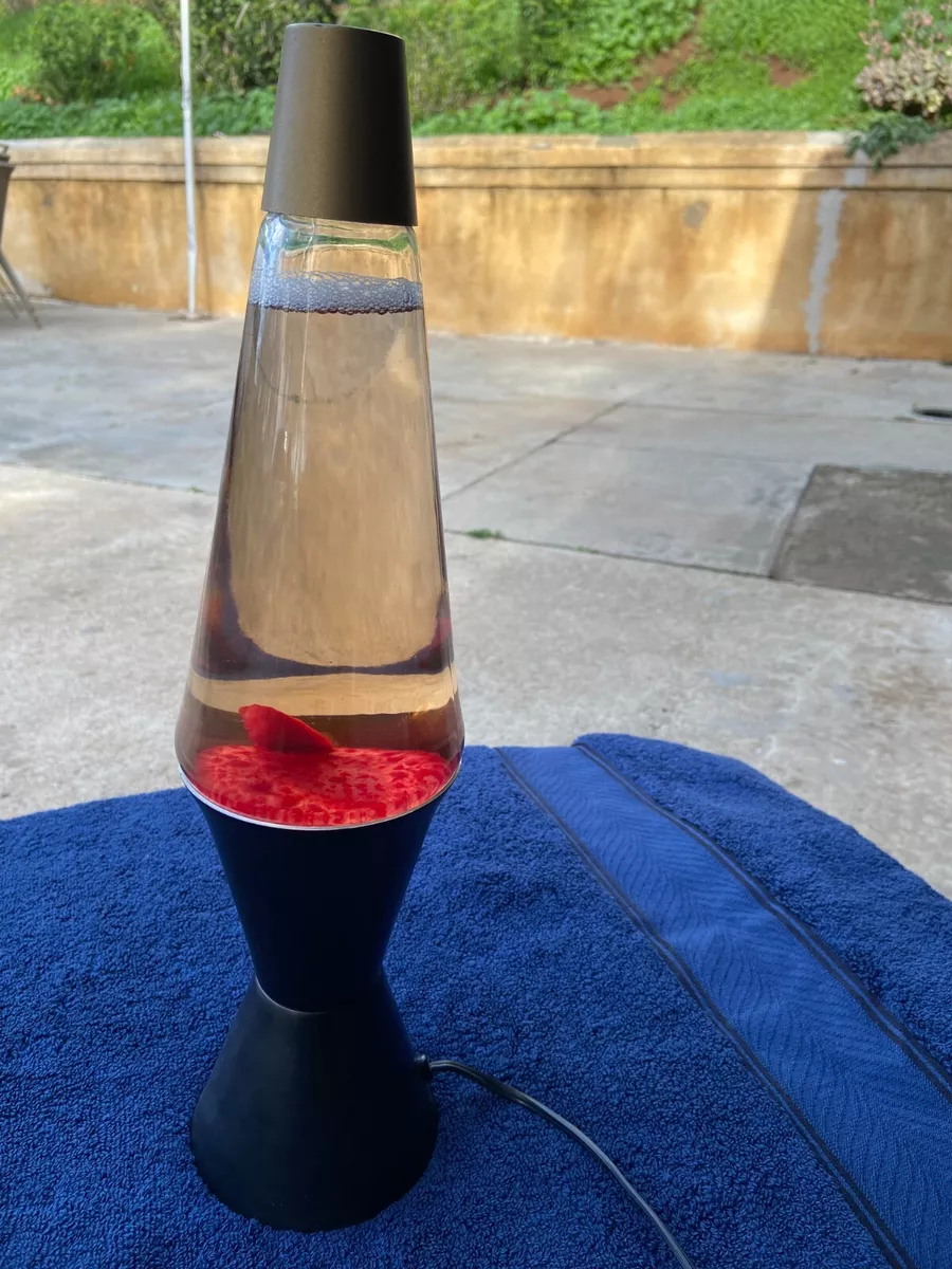 Vintage Lava Lamp Black Base Red