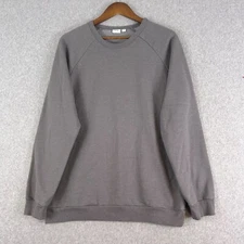 Onia Sweatshirt Men’s Large Gray Tri-Blend Raglan Fleece Ribbed Cuff Casual Cozy
