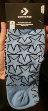 Converse Women's 3 Pair Flat Knit Ultra Low Socks White Star/Blk/Blue Stars NWT