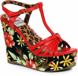 cute red wedge sandals