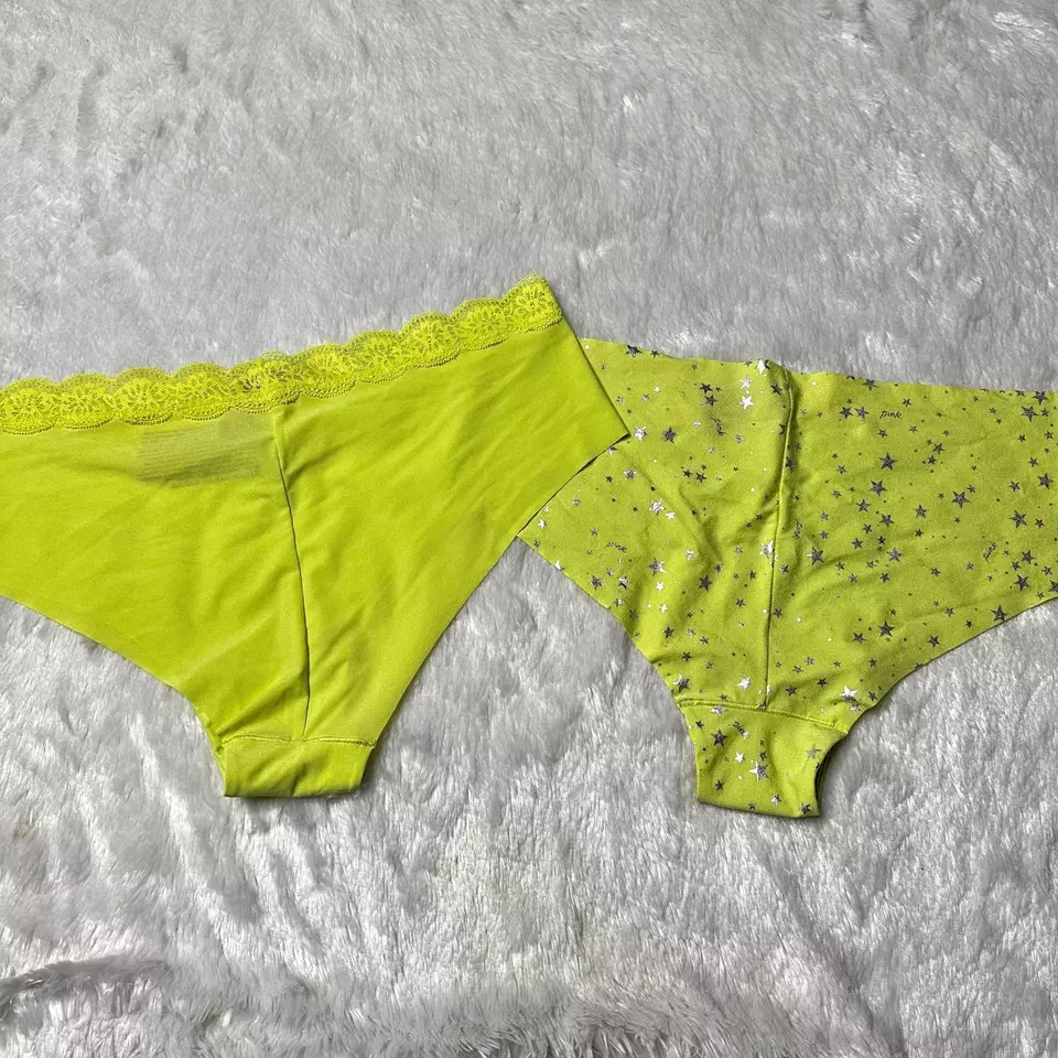 NUEVO CON ETIQUETAS VS ROSA Cheeky Tanga Bragas Estrella Amarilla Mujeres Paquete de 2XL Foto 2 de 4