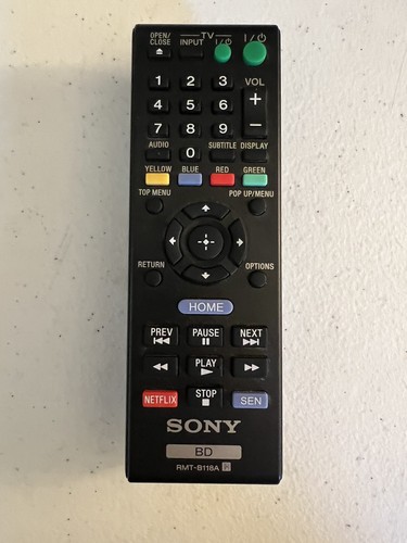 Mando a distancia PROBADO RMT-B118A para reproductor de Blu-ray Sony BDP-S1100 BDP-S185WM BDP-185C - Imagen 1 de 3