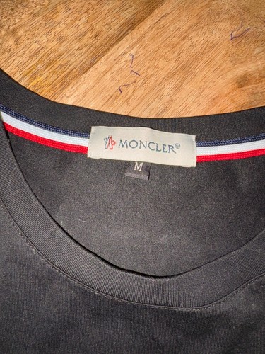 Moncler T-Shirt Men's M Black Short Sleeve Crewneck Italy - Picture 2 of 6