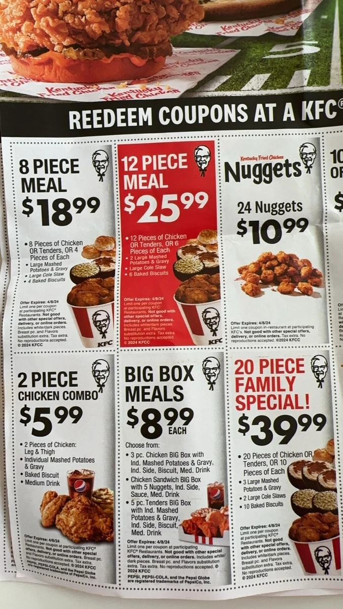 Kentucky fried chicken coupons deals