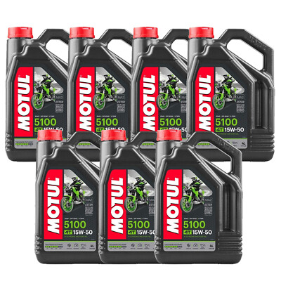 Motul 5100 15W-50 4T 4 Stroke 28L Technosynthese Motor Oil 7 x 4L 104083