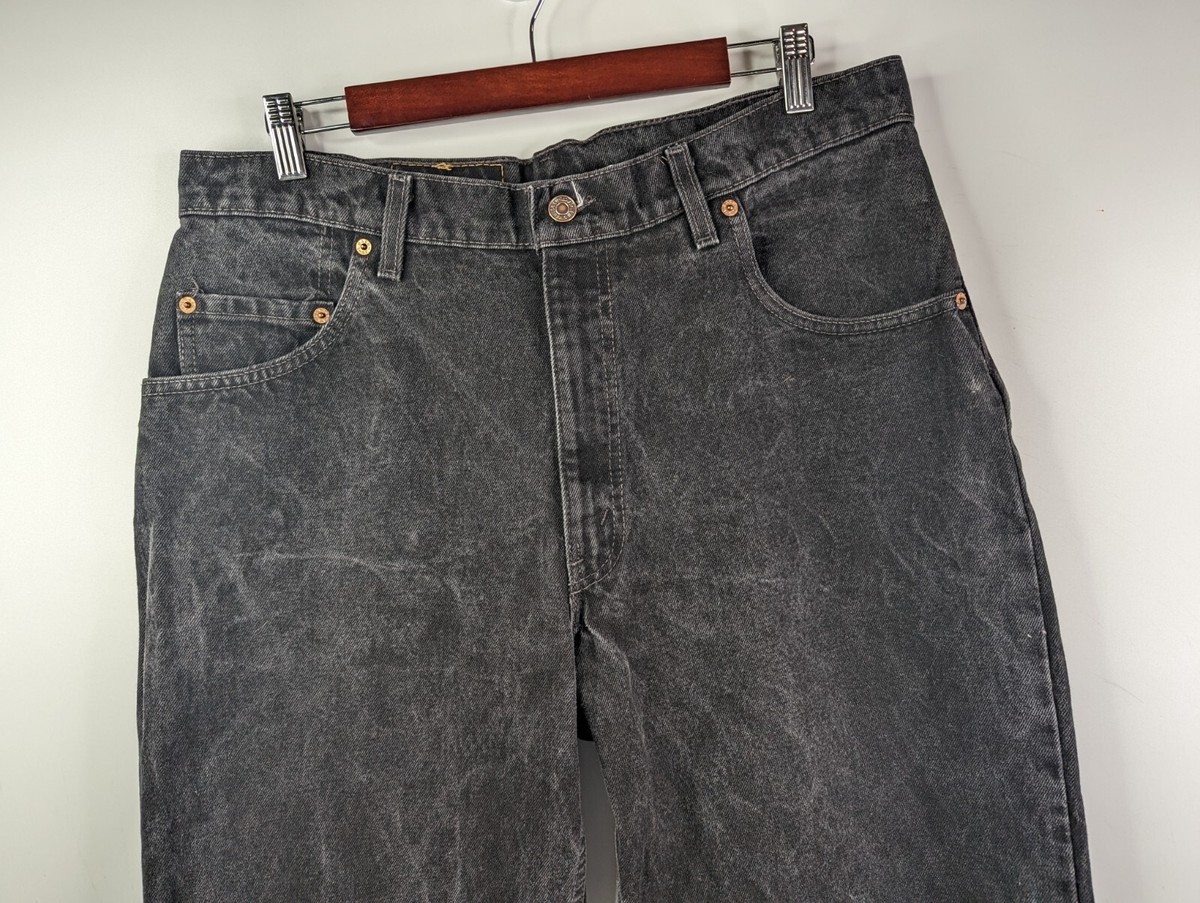 Vtg Levis 560 Jeans 90s Y2K Loose Fit Tapered Leg Faded Black