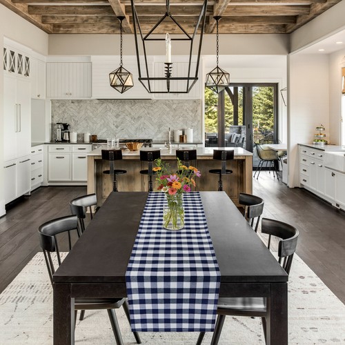 Country Farmhouse Reversible Plaid/Solid Table Runners - Assorted Colors & Sizes - Picture 36 of 40