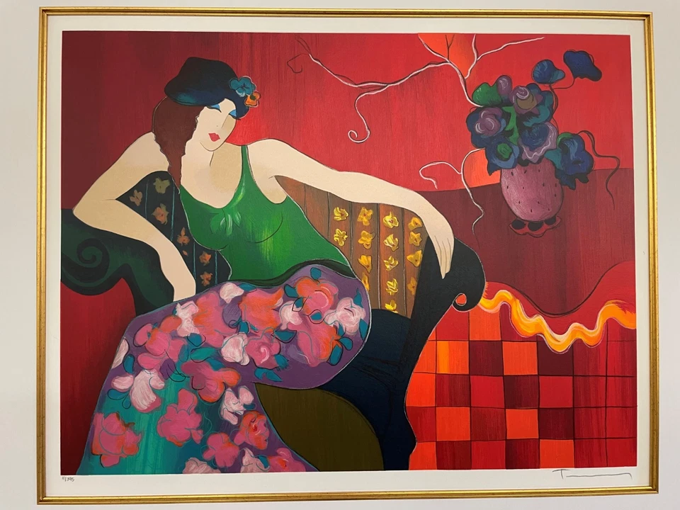 TARKAY «РАССЛАБЛЯЯСЬ В КРАСНОМ» ВРУЧНУЮ ПОДПИСАННЫЙ СЕРИГРАФ В РАМКЕ ИСКУССТВА ПОТРЯСАЮЩИЙ! - Изображение 2 из 4