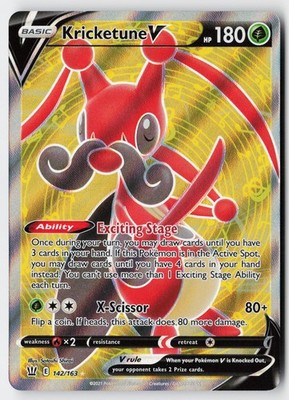 Pokemon Kricketune V - 142/163 - Ultra Rare Battle Styles Holo NM