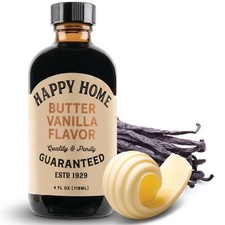Happy Home Premium Natural Butter Vanilla Flavor - 4 Ounce (Pack of 1)