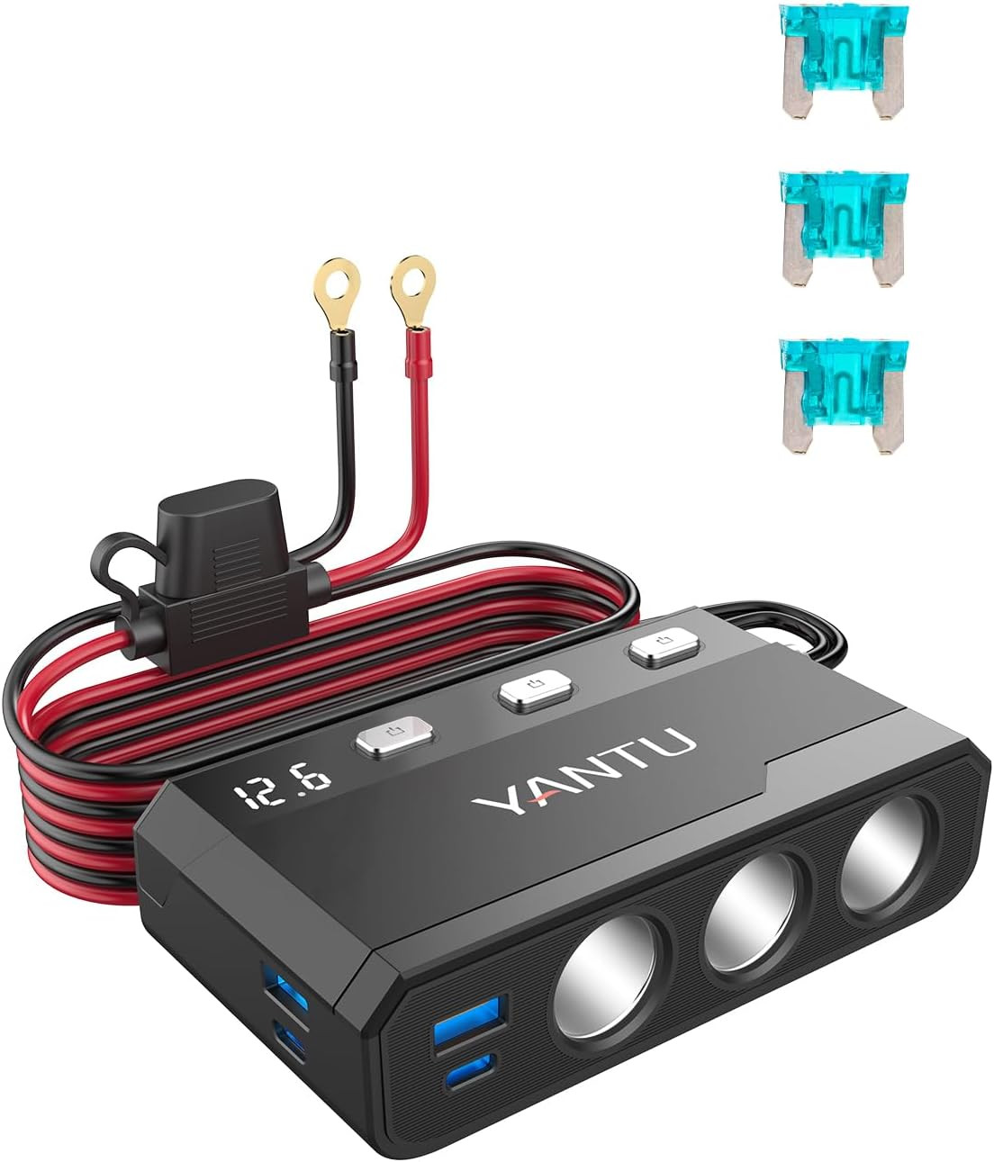 270W Car Cigarette Lighter Usb Socket with QC3.0 & PD 150W Usb Charger,Cigarette