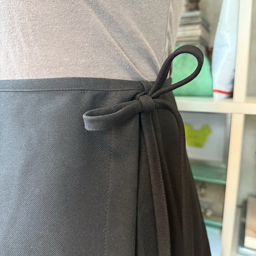 Vintage 90s Wrap Front Side Tie Midi Skater Grunge Skirt , Black Wms 7 - Picture 5 of 15