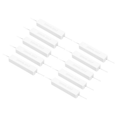 20 Pcs 0.2 Ohm Resistors, 20W Power Ceramic Cement Resistor Kit Tolerance 5%