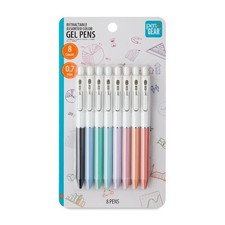 Retractable Gel Ink Pens Medium Point 0.7mm Assorted Colors 8 Count Pack