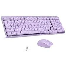 Wireless Keyboard and Combo, 2.4Ghz Cordless Mechanical Keyboard and Silent f...