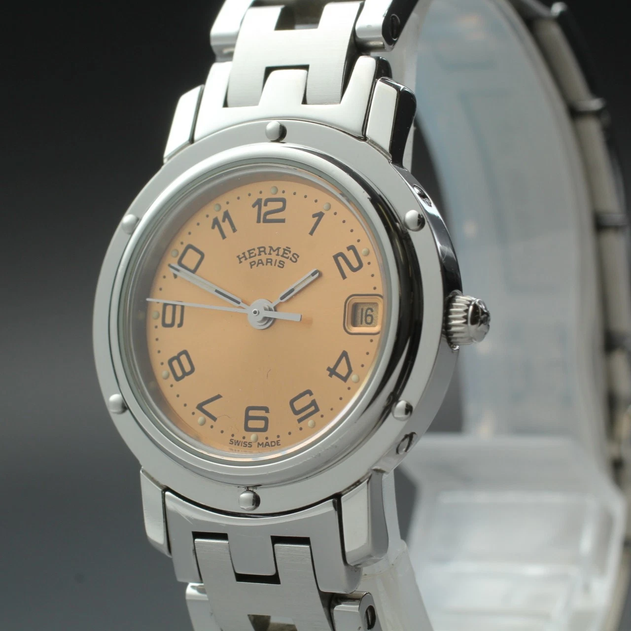 HERMÈS [Quasi Come Nuovo] Orologio Hermes Clipper CL4.210 Data Quarzo Donna 24mm Misura S GIAPPONE