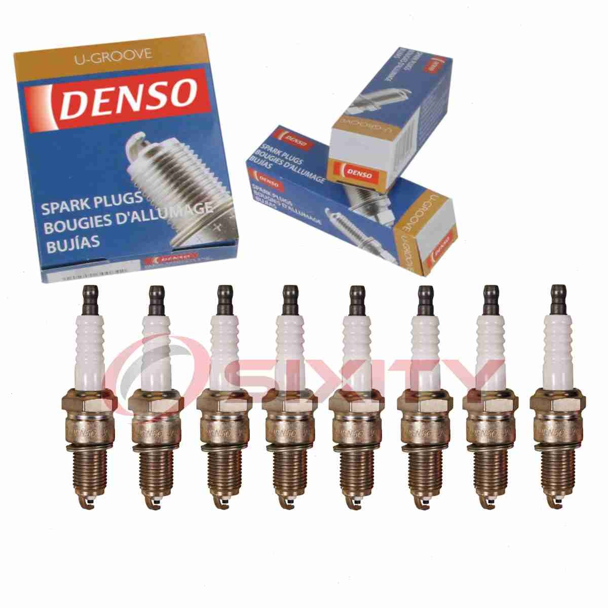8 pc Denso Standard U-Groove Spark Plugs for 1975 Dodge Royal Monaco 5.2L V8 mc