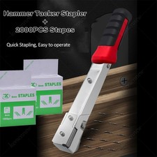 Heavy Duty Hammer Tacker / Stapler For Carpeting Upholstery + 3000 Staples (8mm)