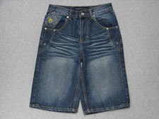 SB01430  ROCAWEAR  DENIM JEAN SHORTS 12 msr 26"x12" DARK BLUE