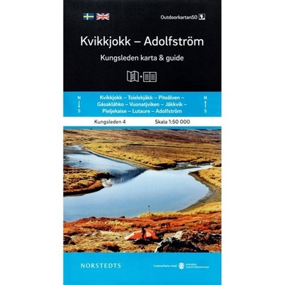 Sweden Kvikkjokk - Adolfström. Kungsleden hiking trail map & guide - part 4