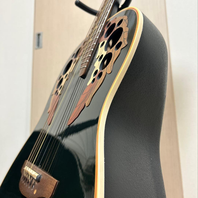 Acoustic Electric Guitar Ovation Elite 1718 Deep Ball Black with Acoustic Electric Guitar Ovation Elite 1718 Deep Ball Black with
