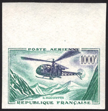 Essai Multicolore Poste Aérienne ND  N°PA37 « Alouette » 1000f  **/TB  Y&T €300