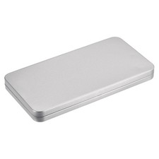 Metal Tin Box, 5pcs 6.69" x 3.54" x 0.59" Containers with Lids, Silver Tone