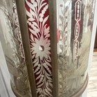 Antique Victorian Ornate Brass Frosted Etched Glass Ceiling Lantern Lamp Castle — photo 6
