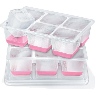 Eiswürfelform BPAfrei groß Silikon Deckel XXL transparent Kühlschrank