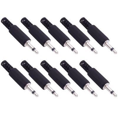 10-Pack 3.5mm 1/8'' Replacement Repair Jack TS Mono Male Plug Adapter 3.5mm Sold