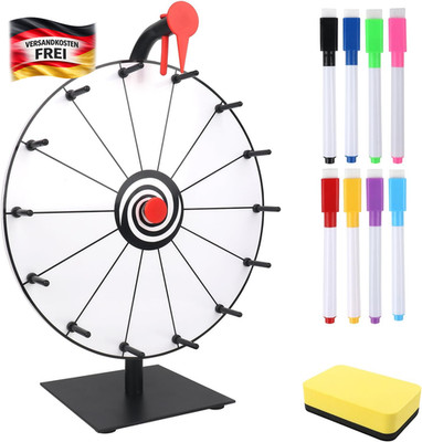Glücksrad 30cm mit 14 beschriftbaren Fächern für Party Spiele und Promotionen
