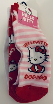 NEU 3 PAAR HELLO KITTY DAMEN SNEAKERSOCKEN 39 40 41 42 STRÜMPFE COMIC