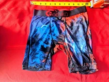 Ethika Boxer Briefs boys L mens S skate 22" blue red space theme cute sexy short