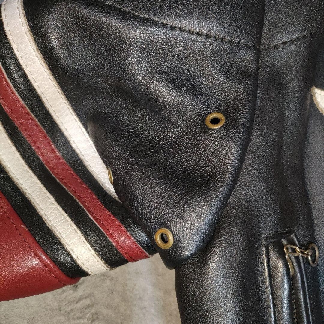 Vanson One Star Leather Jacket No Patches Rare Black/Red Size 38