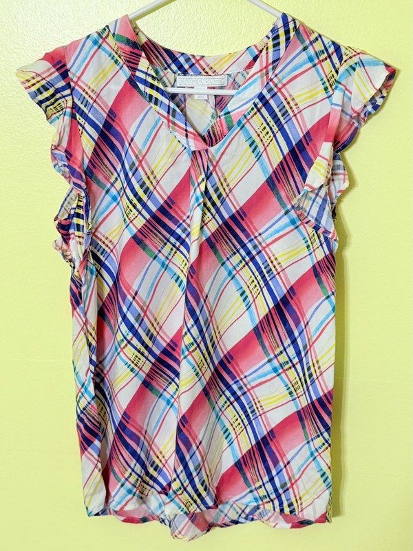 JUNIPER + LIME Women's Petite V-Neck Sleeveless Tunic Top PASTELS Size PM