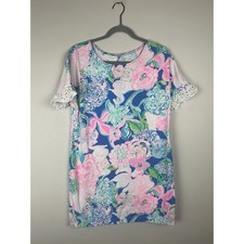 Lilly Pulitzer Peony For Your Thoughts HELINA Shirt Dress Ruffle Sleeve Sz M