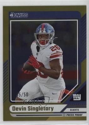 2024 Panini Donruss Gold Press Proof 45/50 Devin Singletary #19 19l7