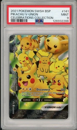 2021 Pokemon Black Star Promo Pikachu V Union Celebrations Collection #141 PSA 9