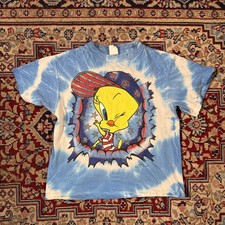 Vintage Youth Tweety Bird Looney Tunes 1996 Tshirt Sz XL USA Tie Dye