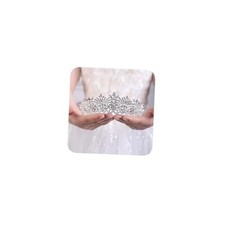 JWICOS Bridal Crystal Wedding Tiara Crown for Brides and Bridesmaids Silver